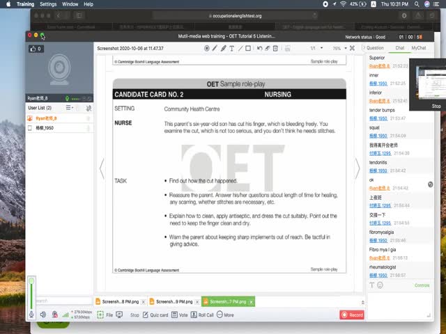20-21年&nbsp;OET&nbsp;Tutorial&nbsp;4&nbsp;Listening&nbsp;and&nbsp;Speaking