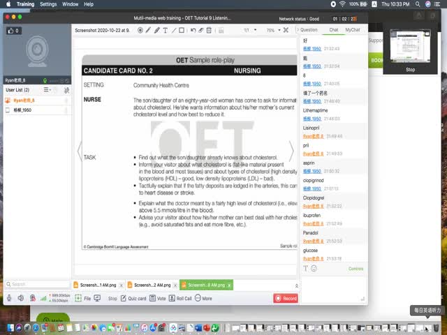20-21年&nbsp;OET&nbsp;Tutorial&nbsp;8&nbsp;Listening&nbsp;and&nbsp;Speaking