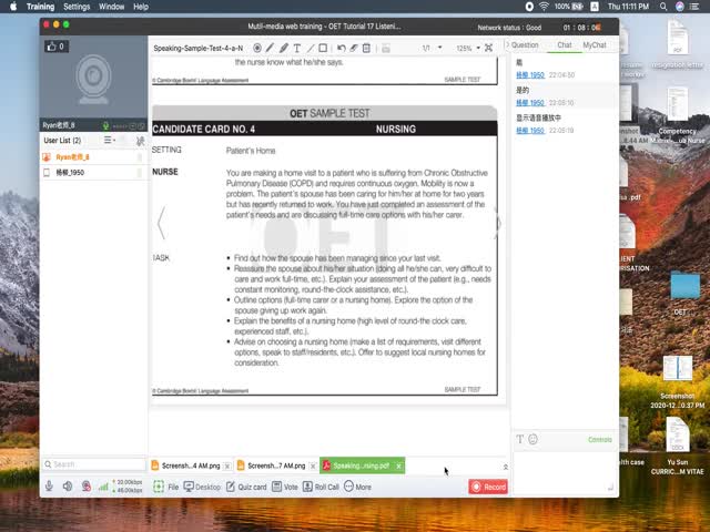 20-21年&nbsp;OET&nbsp;Tutorial&nbsp;15&nbsp;Listening&nbsp;and&nbsp;Speaking
