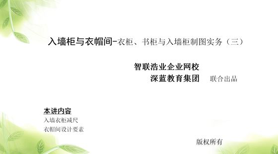 入墻柜與衣帽間-衣柜、書柜與入墻柜制圖實(shí)務(wù)（三）