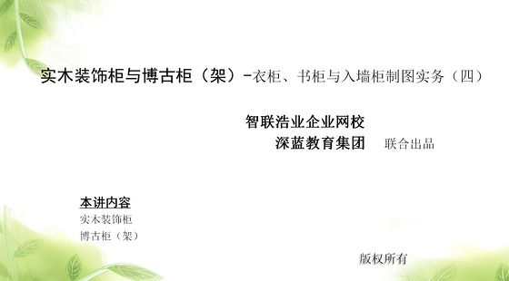 實(shí)木裝飾柜與博古柜（架）-衣柜、書柜與入墻柜制圖實(shí)務(wù)（四）